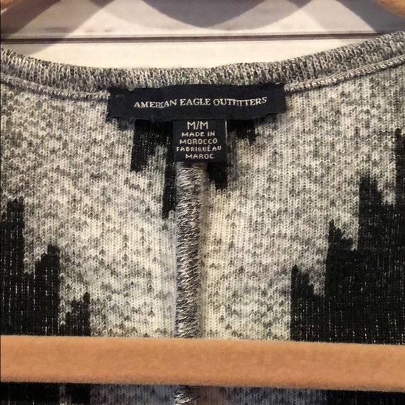 American Eagle Aztec fringe poncho open sweater - Picture 3 of 6